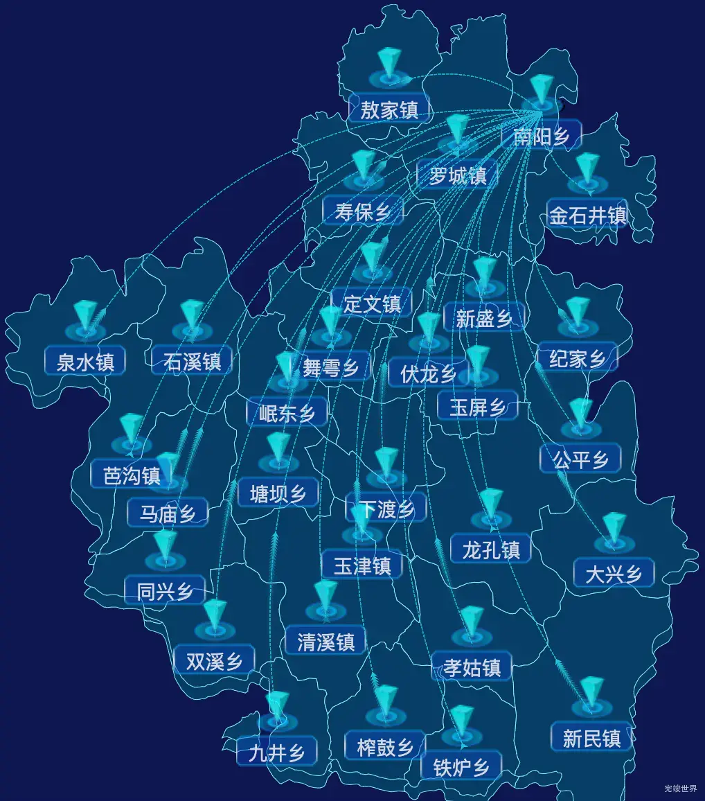 echarts乐山市犍为县geoJson地图label自定义样式