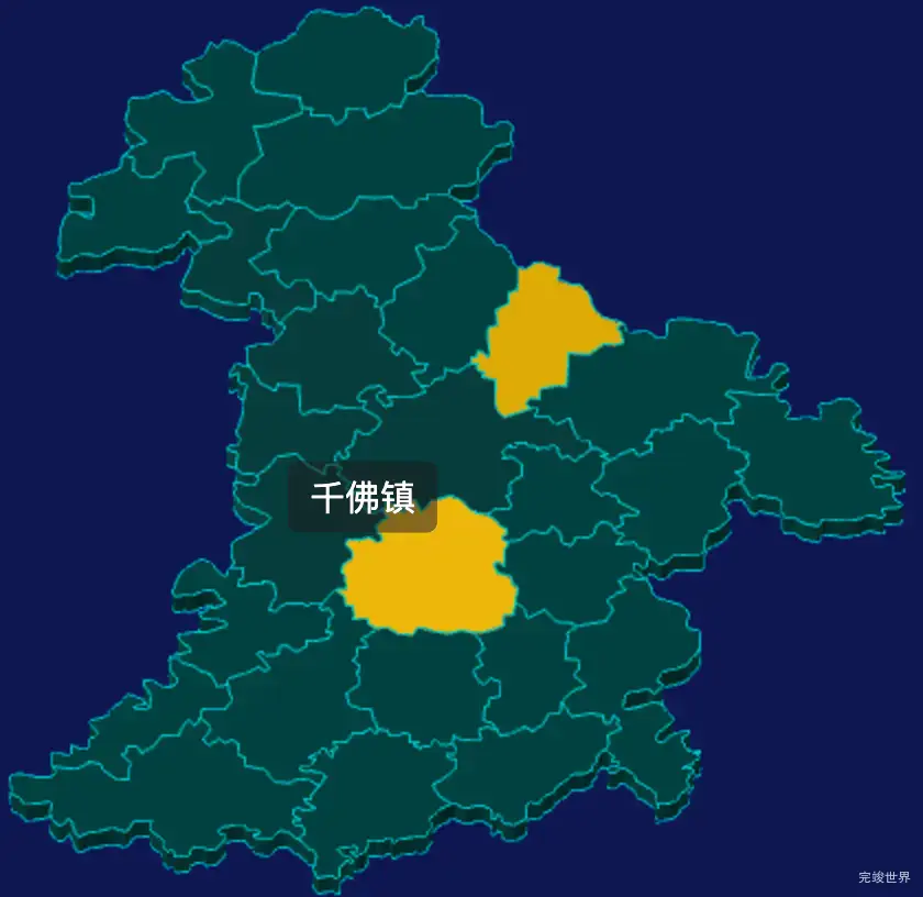 threejs乐山市井研县geoJson地图3d地图指定区域闪烁