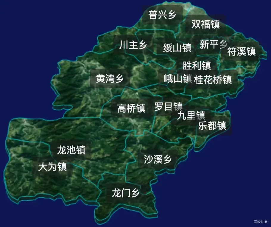 threejs乐山市峨眉山市geoJson地图3d地图css2d标签