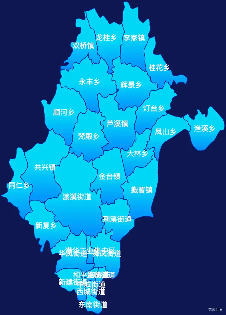 echarts南充市顺庆区geoJson地图局部颜色渐变