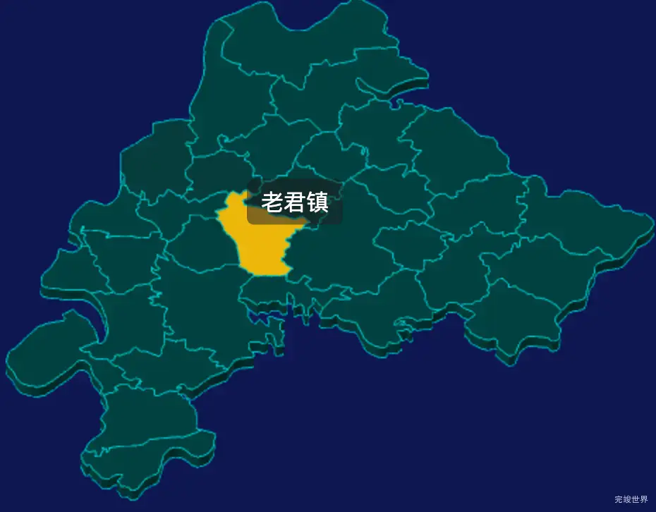 threejs南充市高坪区geoJson地图3d地图鼠标移入显示标签并高亮