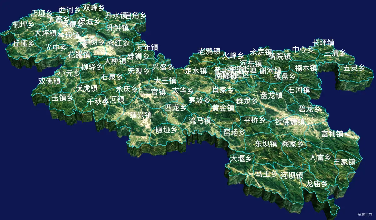 echarts南充市南部县geoJson地图3d地图自定义贴图-绿色地面