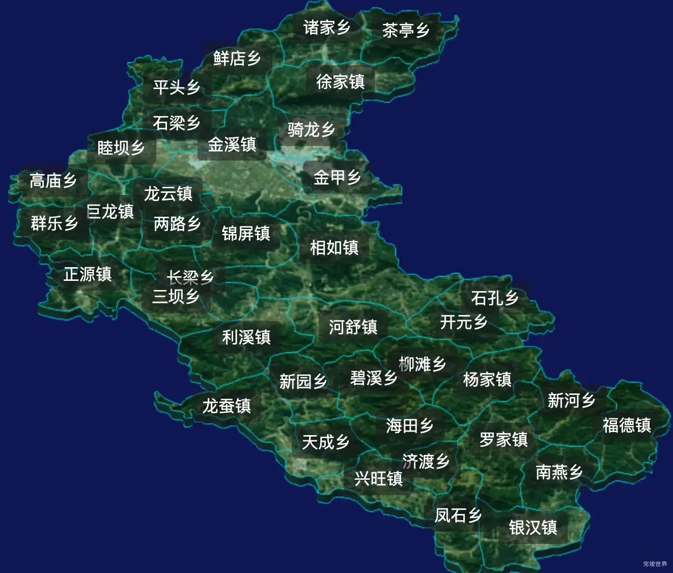 threejs南充市蓬安县geoJson地图3d地图css2d标签