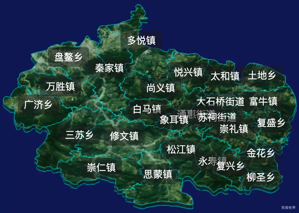 threejs眉山市东坡区geoJson地图3d地图css2d标签