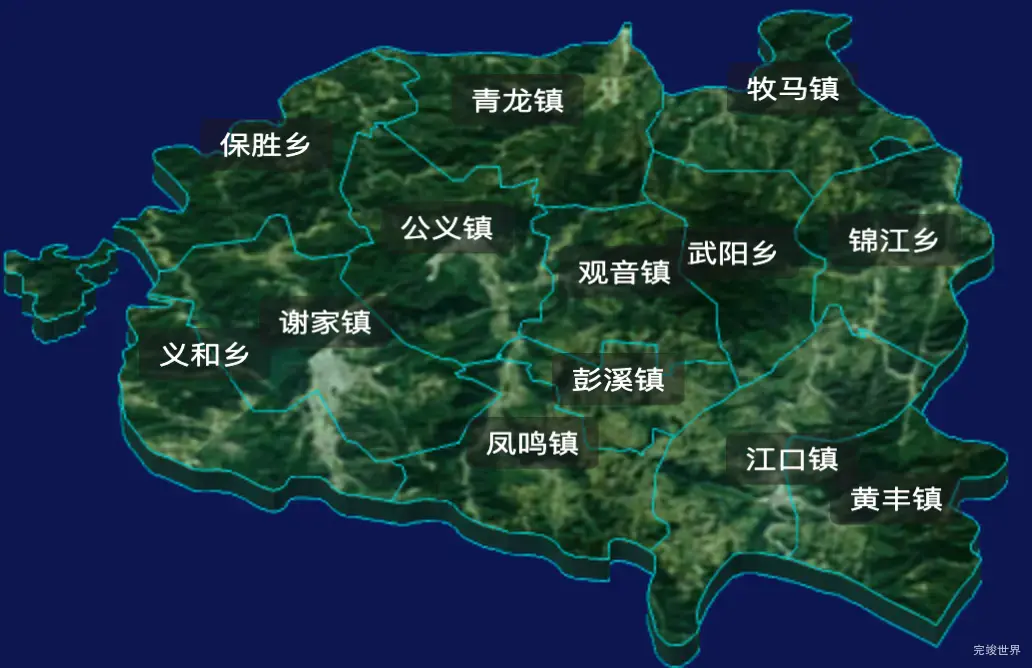 threejs眉山市彭山区geoJson地图3d地图自定义贴图加CSS3D标签