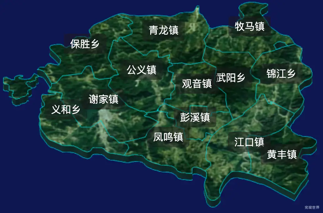 threejs眉山市彭山区geoJson地图3d地图自定义贴图加CSS2D标签