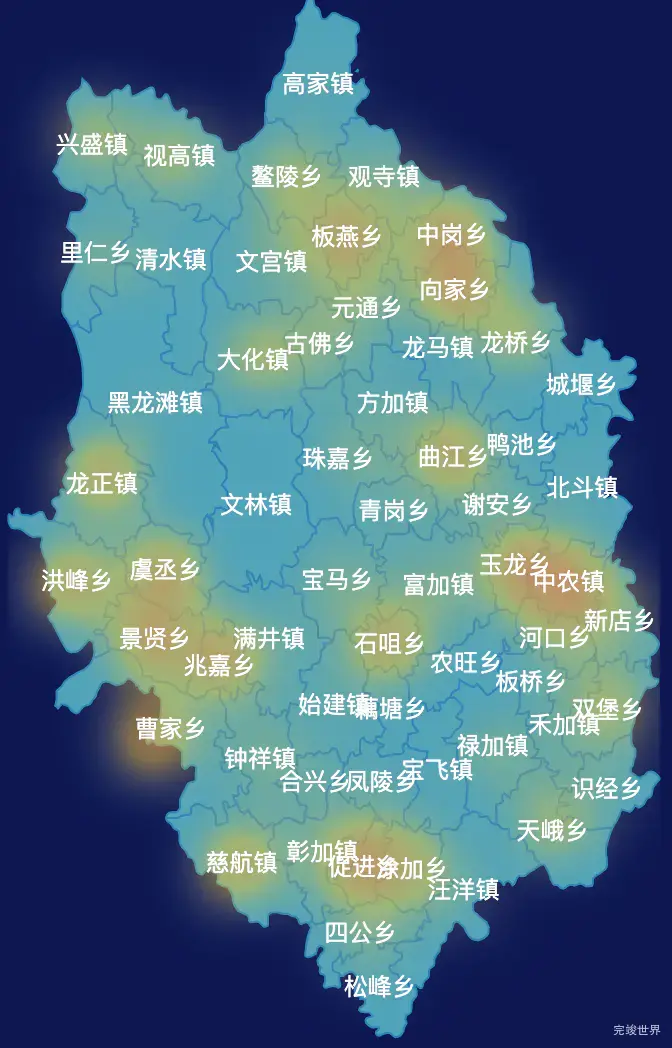 echarts眉山市仁寿县geoJson地图热力图