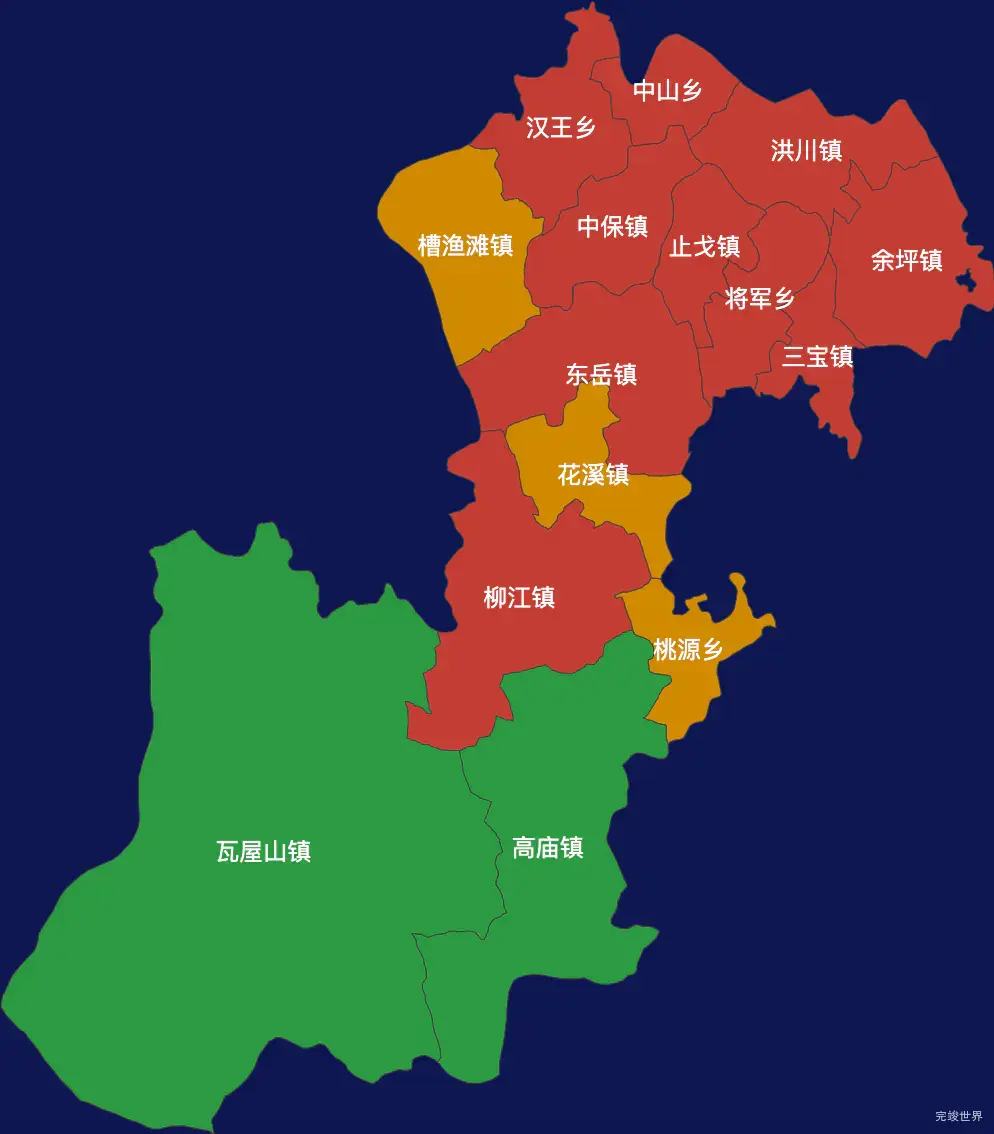 echarts眉山市洪雅县geoJson地图定义颜色