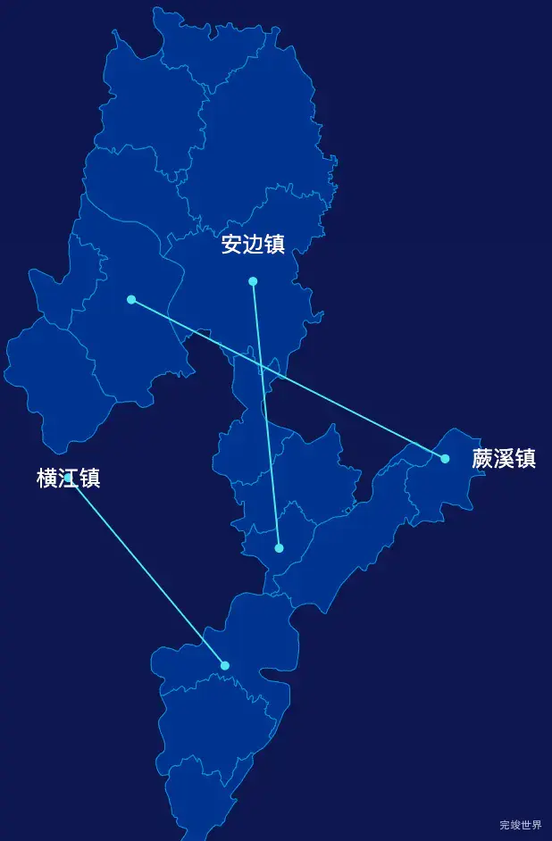 echarts宜宾市叙州区geoJson地图自定义引导线