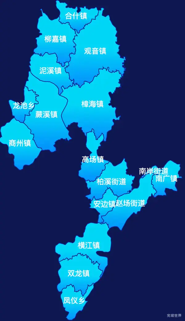 echarts宜宾市叙州区geoJson地图局部颜色渐变