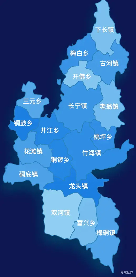 echarts宜宾市长宁县geoJson地图 tooltip轮播