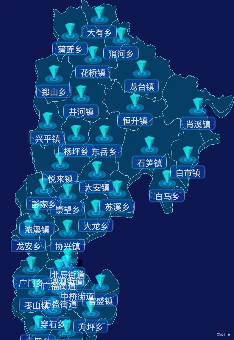 echarts广安市广安区geoJson地图点击跳转到指定页面