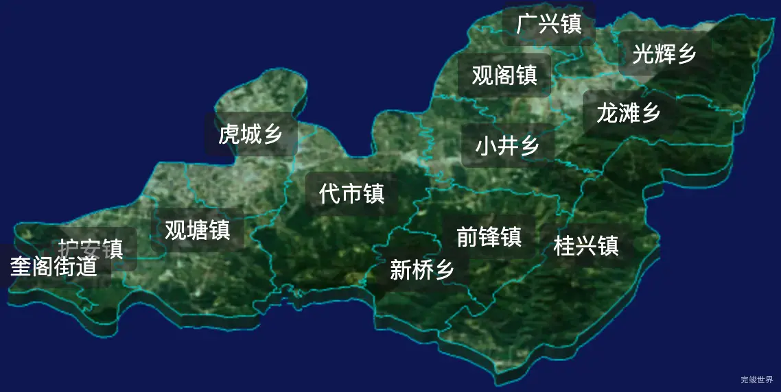 threejs广安市前锋区geoJson地图3d地图css2d标签