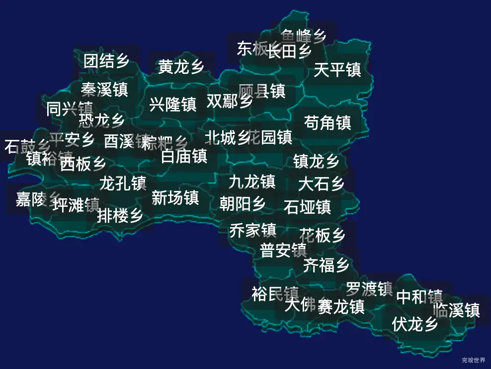 threejs广安市岳池县geoJson地图3d地图