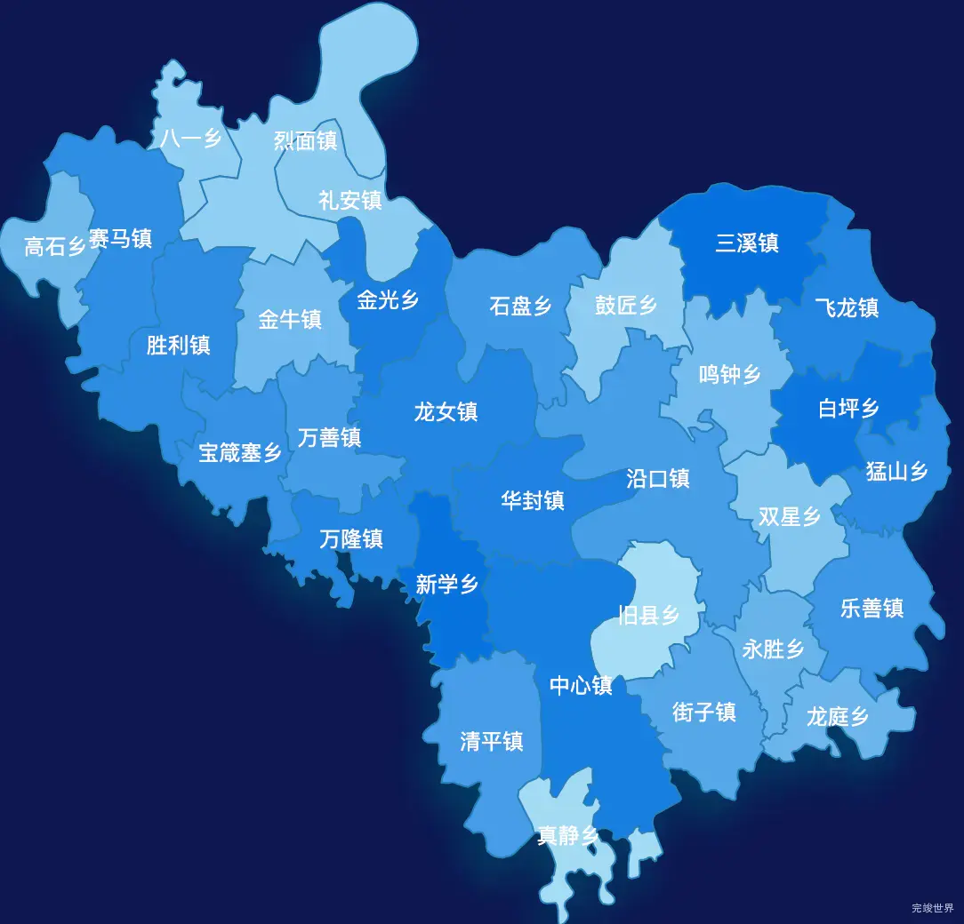 echarts广安市武胜县geoJson地图 tooltip轮播