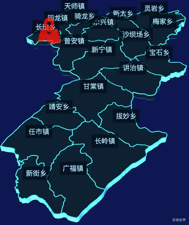 echarts达州市开江县geoJson地图3d地图自定义图标