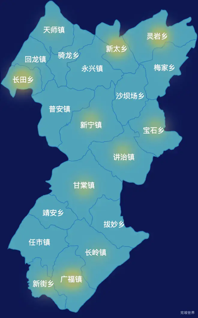 echarts达州市开江县geoJson地图热力图