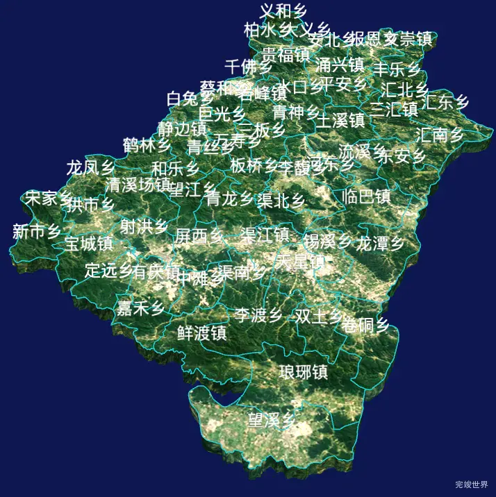 echarts达州市渠县geoJson地图3d地图自定义贴图-绿色地面