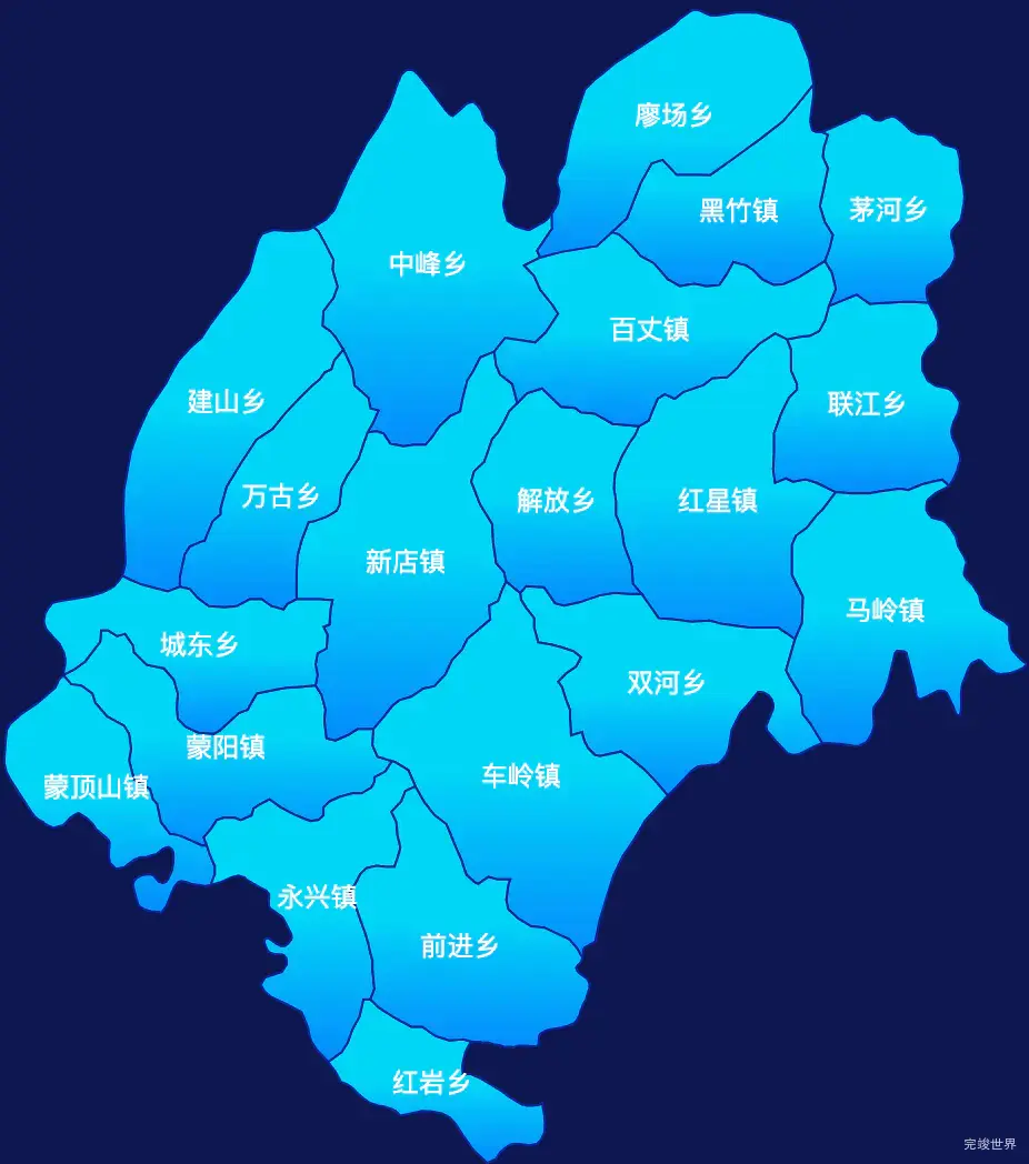 echarts雅安市名山区geoJson地图局部颜色渐变