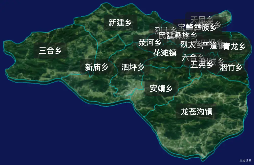 threejs雅安市荥经县geoJson地图3d地图css2d标签