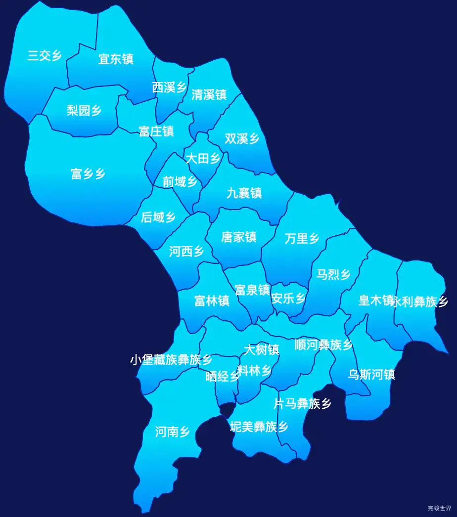 echarts雅安市汉源县geoJson地图局部颜色渐变