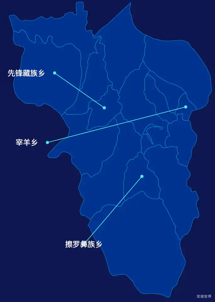 echarts雅安市石棉县geoJson地图自定义引导线