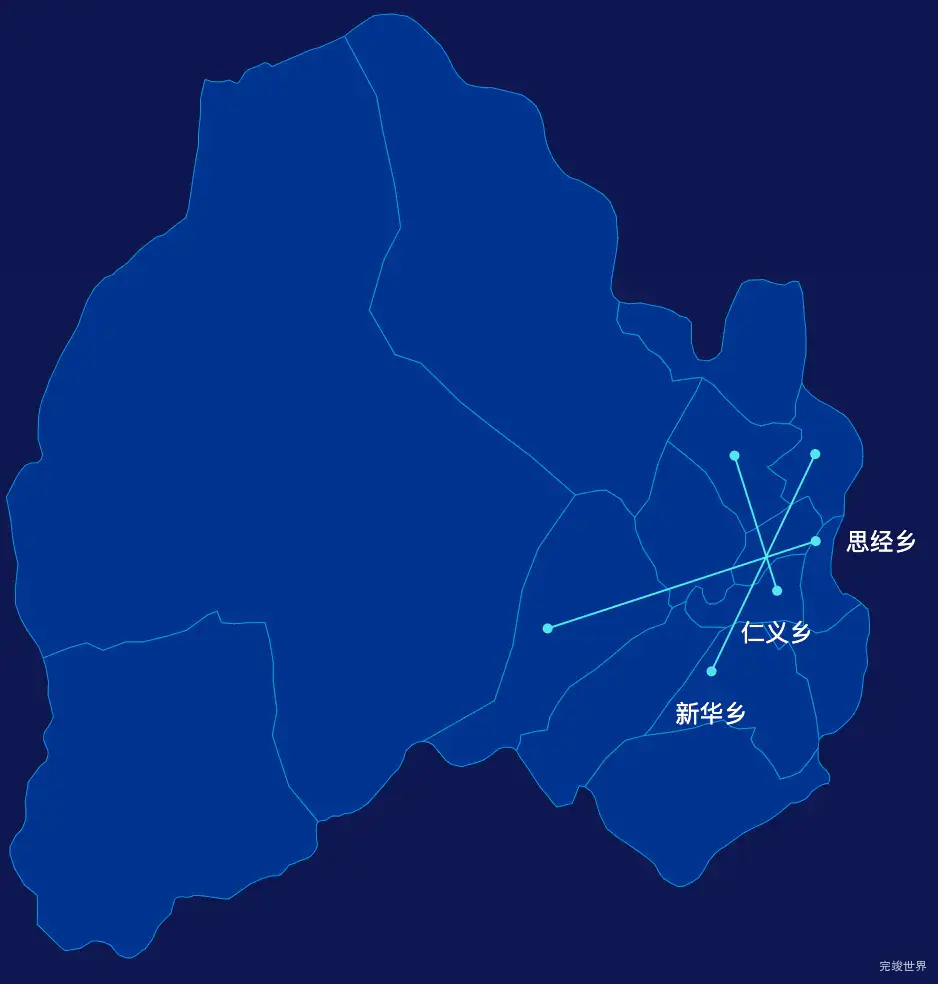 echarts雅安市天全县geoJson地图自定义引导线