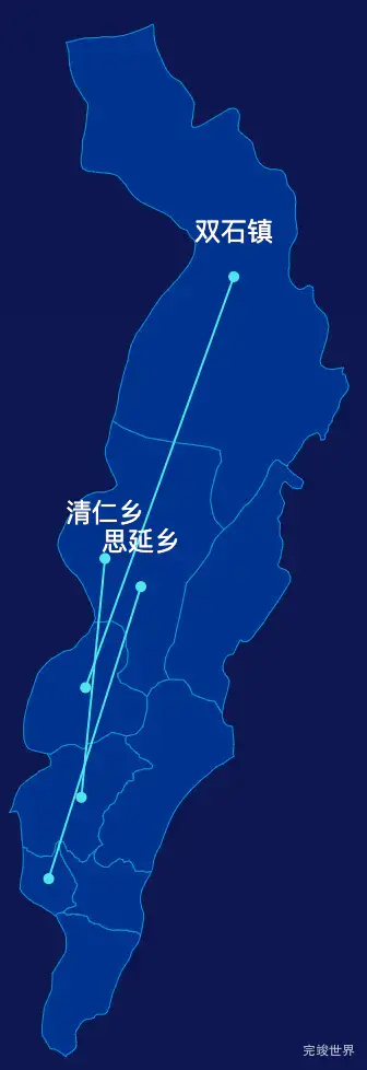 echarts雅安市芦山县geoJson地图自定义引导线