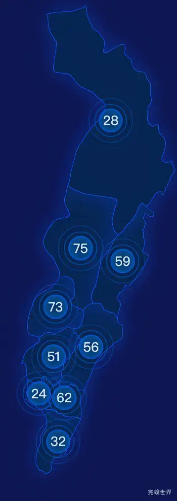 echarts雅安市芦山县geoJson地图圆形波纹状气泡图