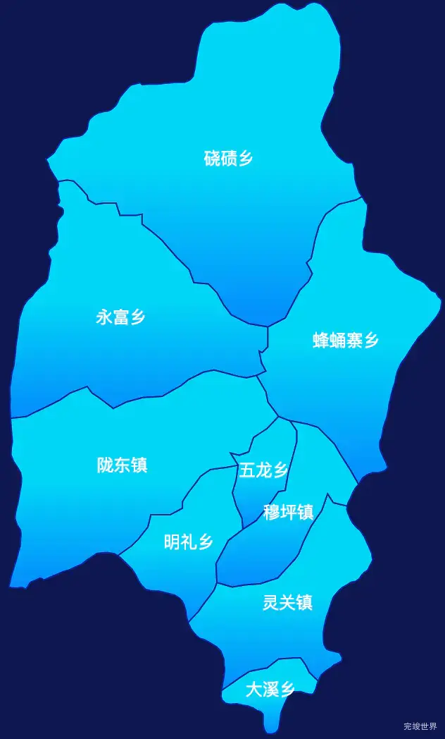 echarts雅安市宝兴县geoJson地图局部颜色渐变