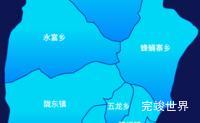 echarts雅安市宝兴县geoJson地图局部颜色渐变效果