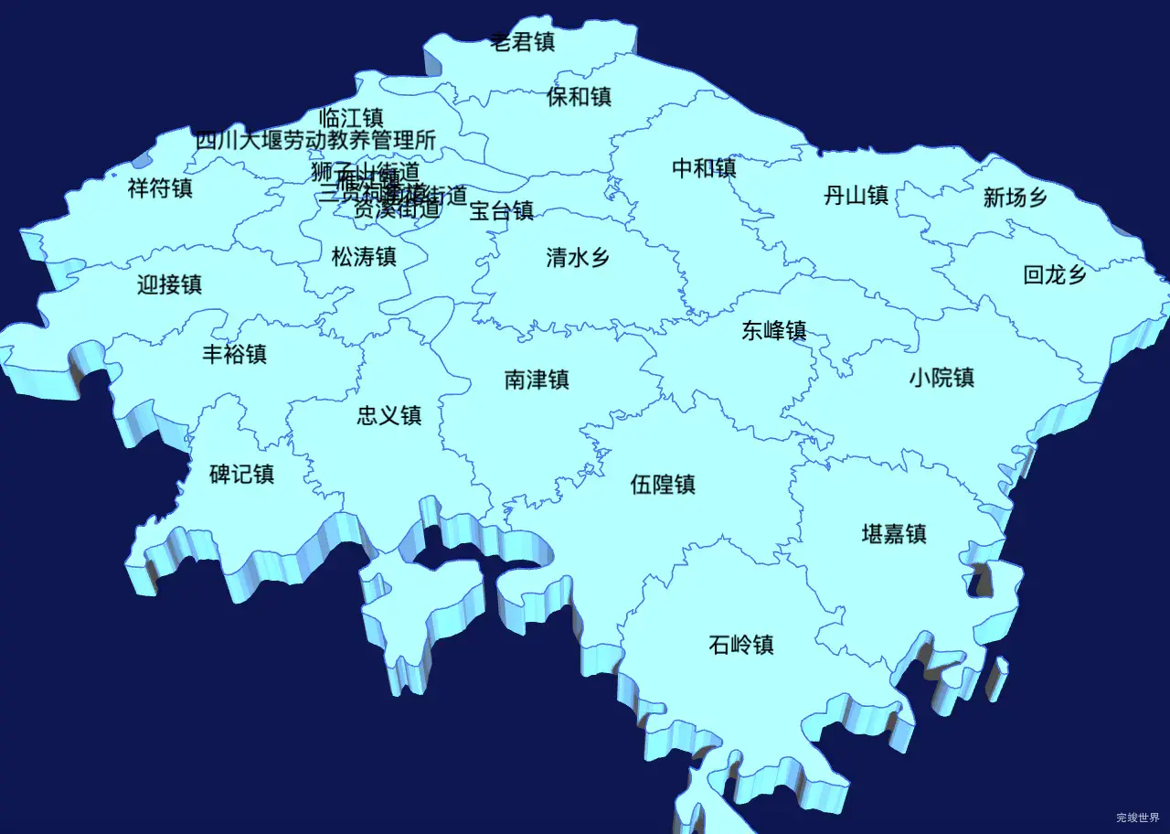 echarts资阳市雁江区geoJson地图3d地图