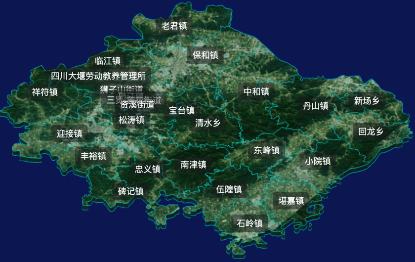 threejs资阳市雁江区geoJson地图3d地图自定义贴图加CSS2D标签