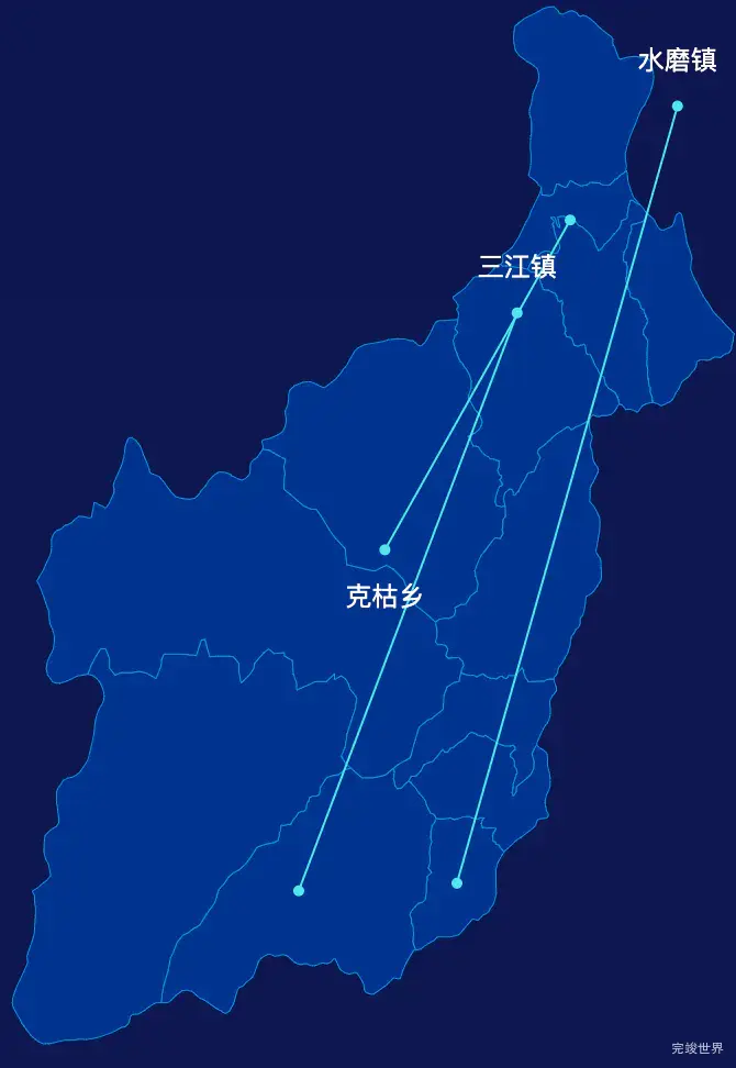 echarts阿坝藏族羌族自治州汶川县geoJson地图自定义引导线