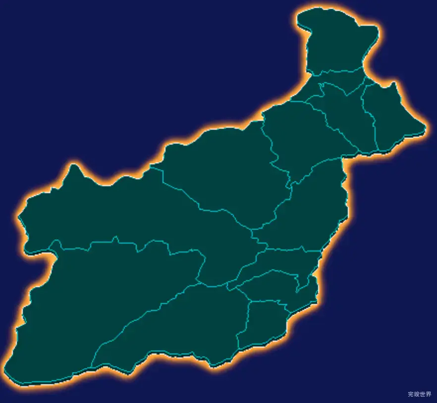 threejs阿坝藏族羌族自治州汶川县geoJson地图3d地图添加金色效果