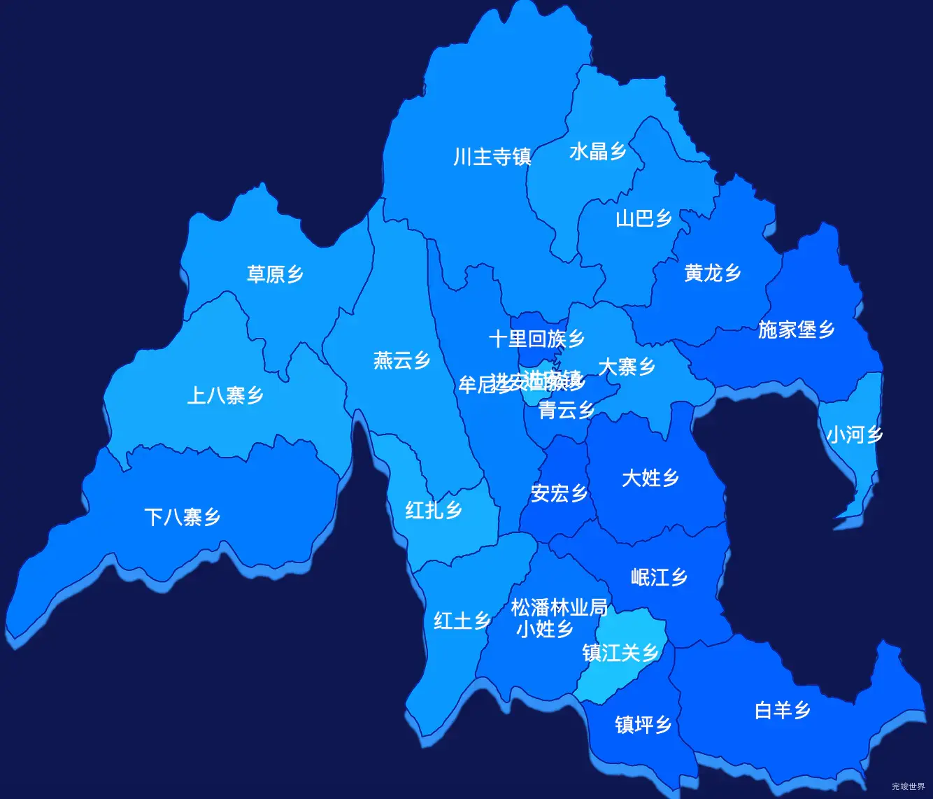 echarts阿坝藏族羌族自治州松潘县geoJson地图 visualMap控制地图颜色