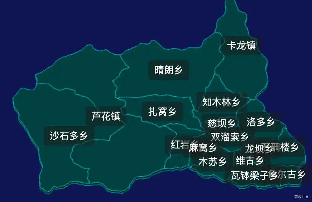 threejs阿坝藏族羌族自治州黑水县geoJson地图3d地图