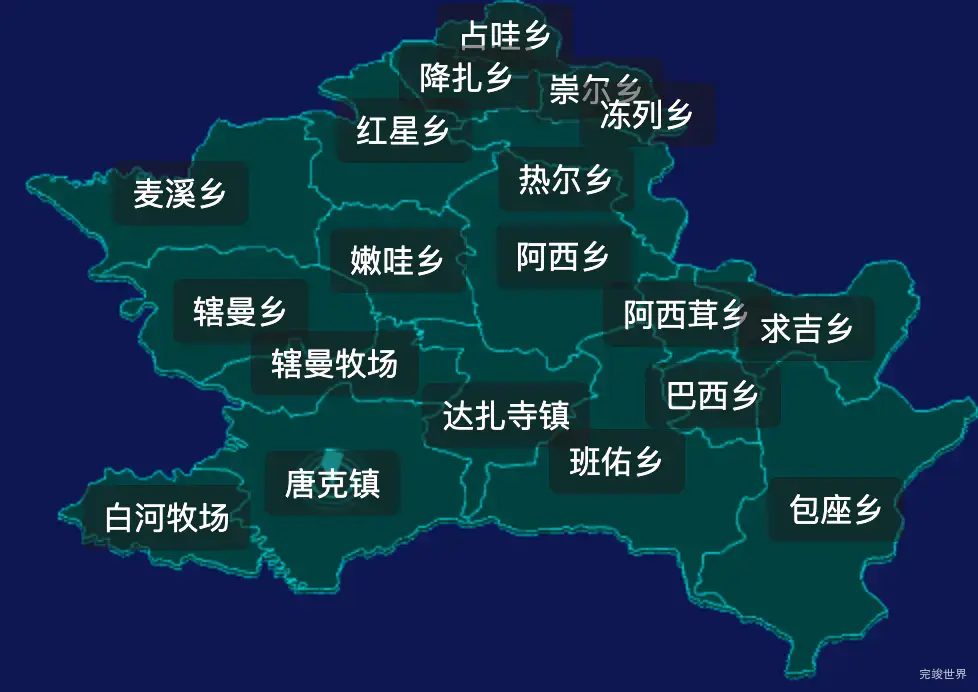 threejs阿坝藏族羌族自治州若尔盖县geoJson地图3d地图