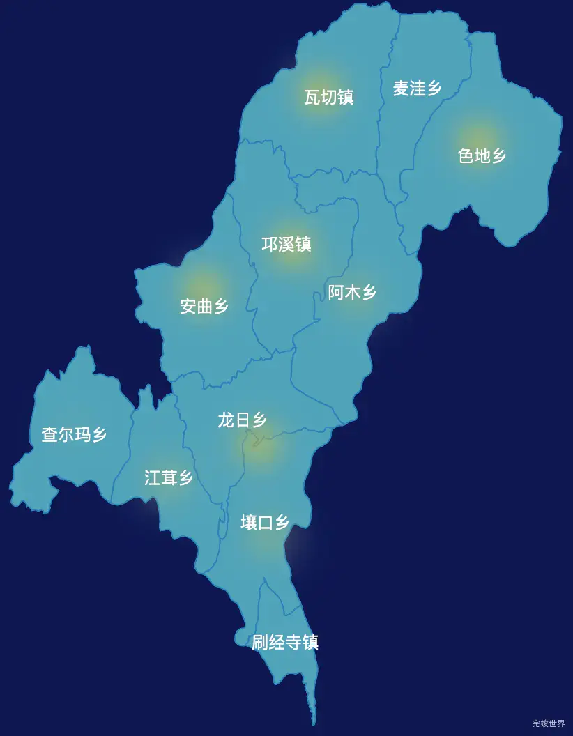 echarts阿坝藏族羌族自治州红原县geoJson地图热力图