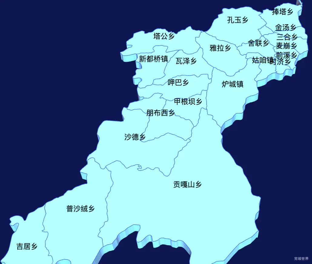 echarts甘孜藏族自治州康定市geoJson地图3d地图