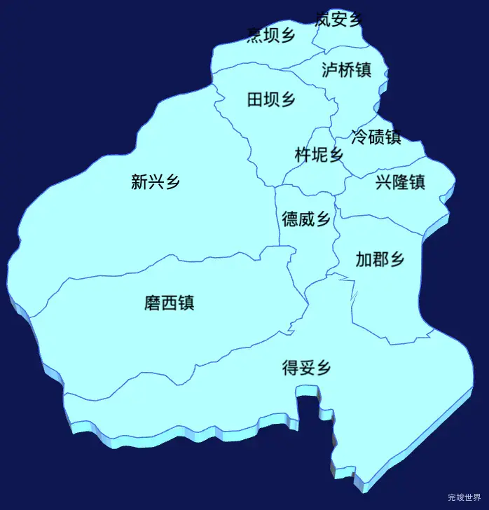 echarts甘孜藏族自治州泸定县geoJson地图3d地图