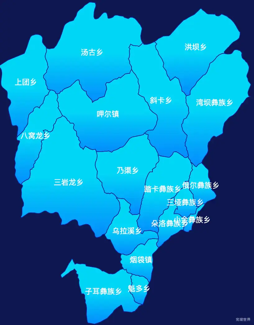 echarts甘孜藏族自治州九龙县geoJson地图局部颜色渐变