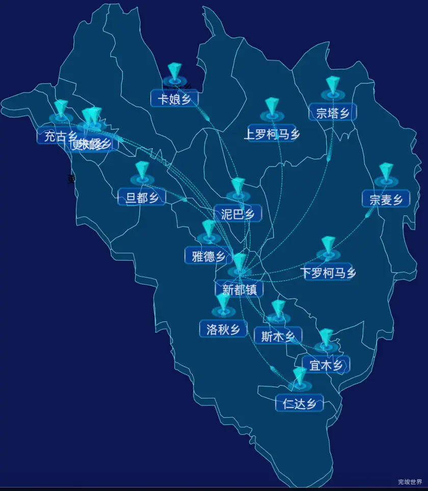 echarts甘孜藏族自治州炉霍县geoJson地图label自定义样式