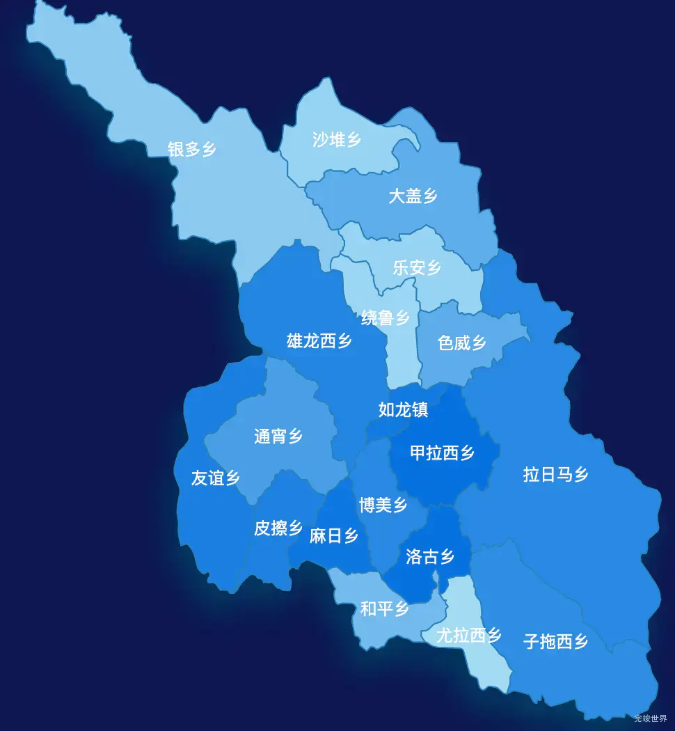 echarts甘孜藏族自治州新龙县geoJson地图 tooltip轮播