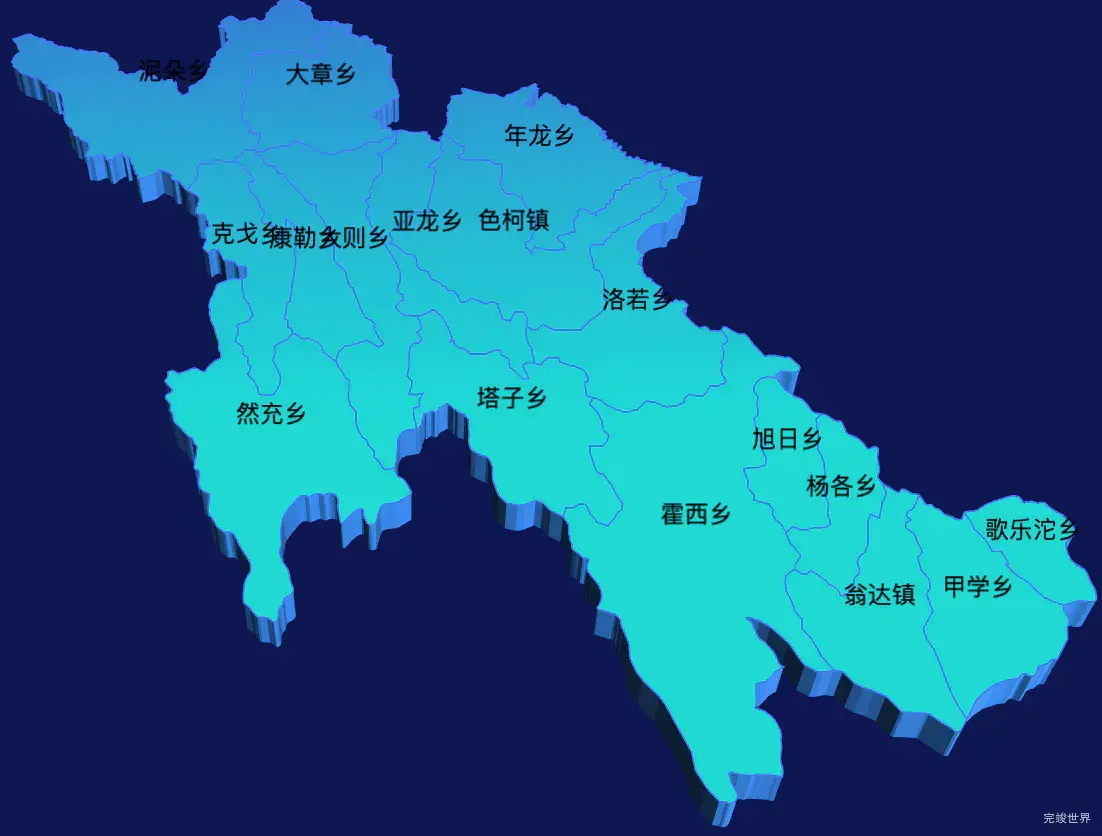 echarts甘孜藏族自治州色达县geoJson地图3d地图