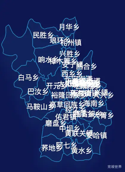 echarts凉山彝族自治州西昌市geoJson地图地图下钻展示