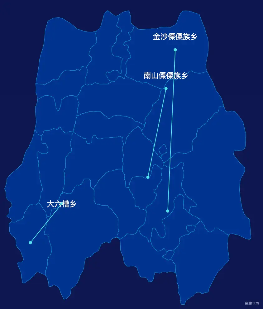 echarts凉山彝族自治州德昌县geoJson地图自定义引导线