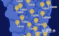 echarts凉山彝族自治州宁南县geoJson地图水滴状气泡图代码演示