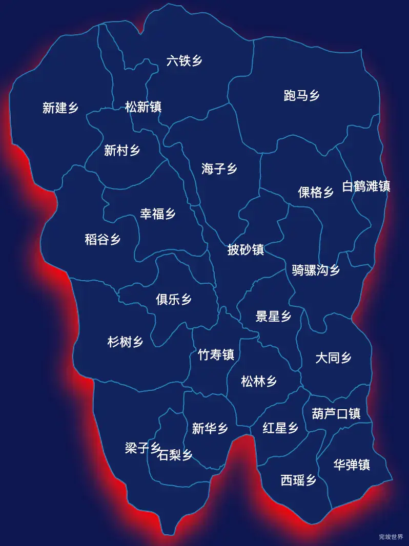 echarts凉山彝族自治州宁南县geoJson地图阴影