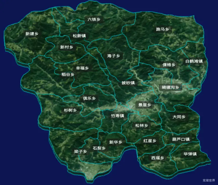 threejs凉山彝族自治州宁南县geoJson地图3d地图CSS3D标签